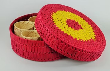 Palm leaf spice box